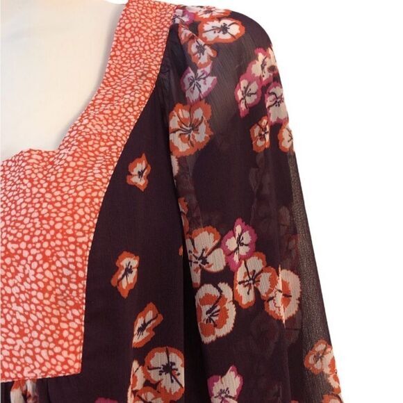 Daniel Rainn Top Size Small bohemian floral bell sleeve pullover Festival NWT - Picture 2 of 7